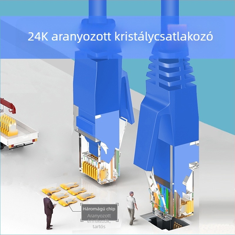 Cat6 Ethernet kábel, 1 m, RJ-45, Gigabit, beltéri használatra, routerhez