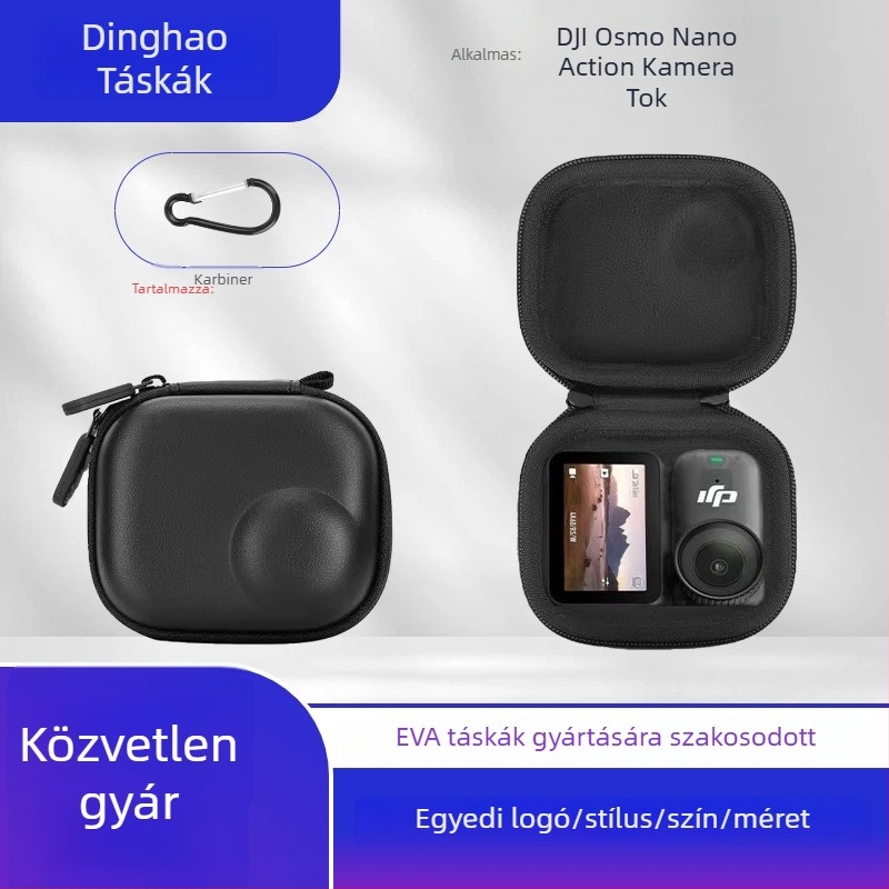 DJI Osmo Action Nano tároló tok – vízálló kemény tok Wulong anyaggal, EVA és kristály bársonnyal, hot-press formázás, modell DJI-1, teherbírás 2 kg