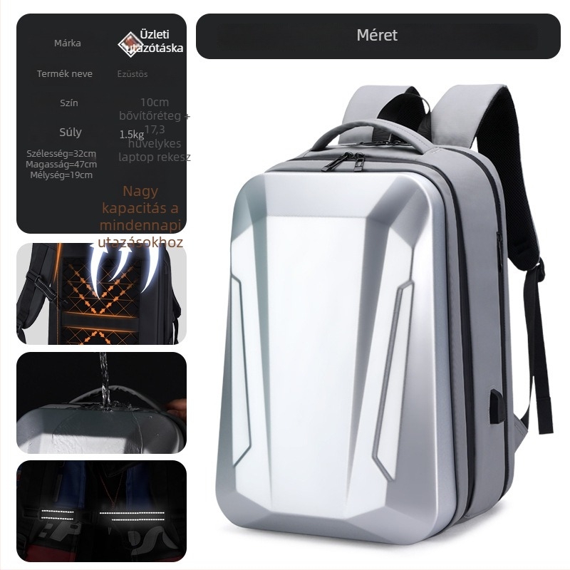 Kemény külső laptop táska kerékpározáshoz és utazáshoz, vízálló ABS+PC, 36–55L, Uniszex, kapacitás bővíthető, Shbor