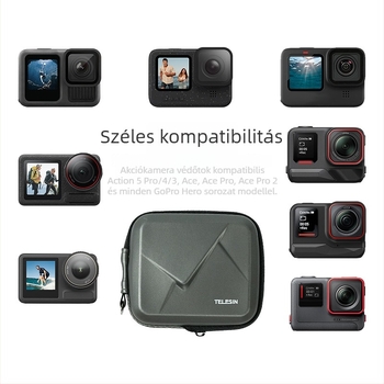 TELESIN testvédő táska Gopro/action/ace sorozatokhoz, modell Gp/oa/ace series neutral, kompatibil Gopro/action/ace sorozatokkal, nyomtatott logó
