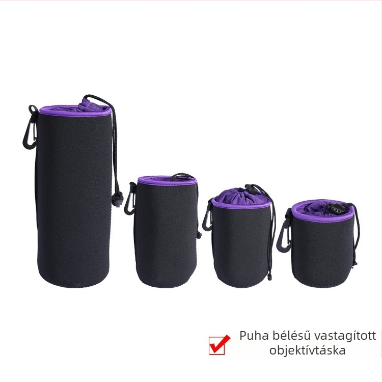 SLR objektív tároló táska – brokád anyag, belső fleece bélés, vastag párnázás, objektívcső, ütésvédelmi védelem