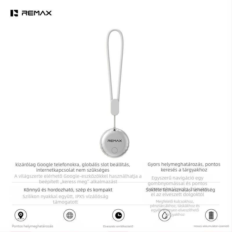 Remax F10 valós idejű helymeghatározó iOS-hoz, 230 mAh, 6,3 g