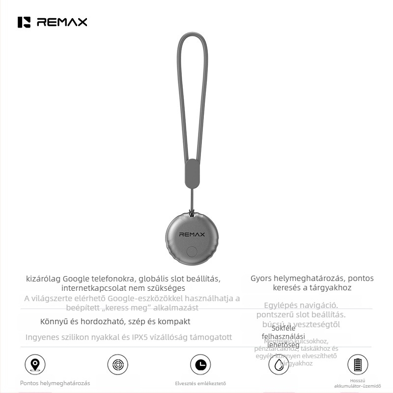 Remax F10 valós idejű helymeghatározó iOS-hoz, 230 mAh, 6,3 g