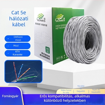 Cat5e szigetelés nélküli PoE Ethernet-kábel mérnöki és okos otthoni megfigyeléshez - 1000 Mbps - Hosszúságok: 10 m, 100 m, 280 m, 300 m