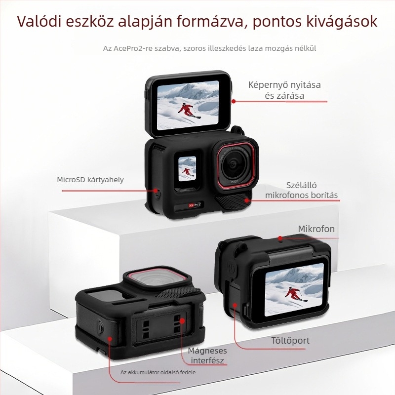 Insta360 Ace Pro 2 Szilikon Testvédő Ház a Testről és Lencse Kiegészítők (OEM, AC2012, Licenszált magánmárkák: Igen)