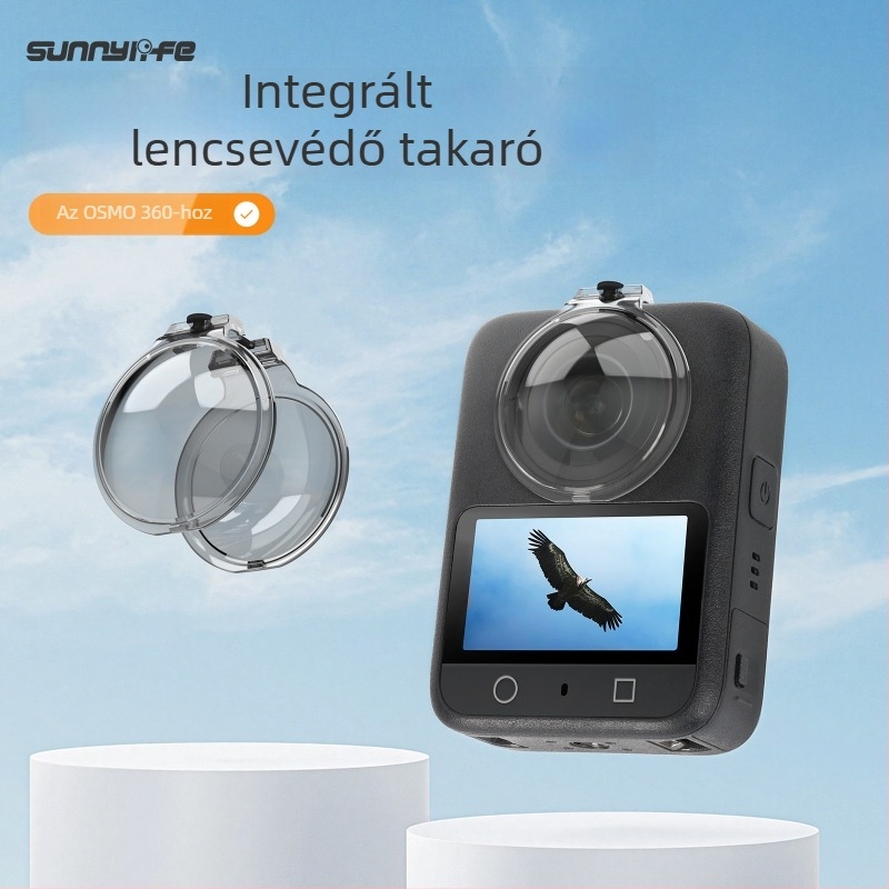 DJI Osmo 360 objektívvédő – Integrált objektívfedél, Karcolásálló, Anyag: Műanyag + Szilikon, Modell Os-g041