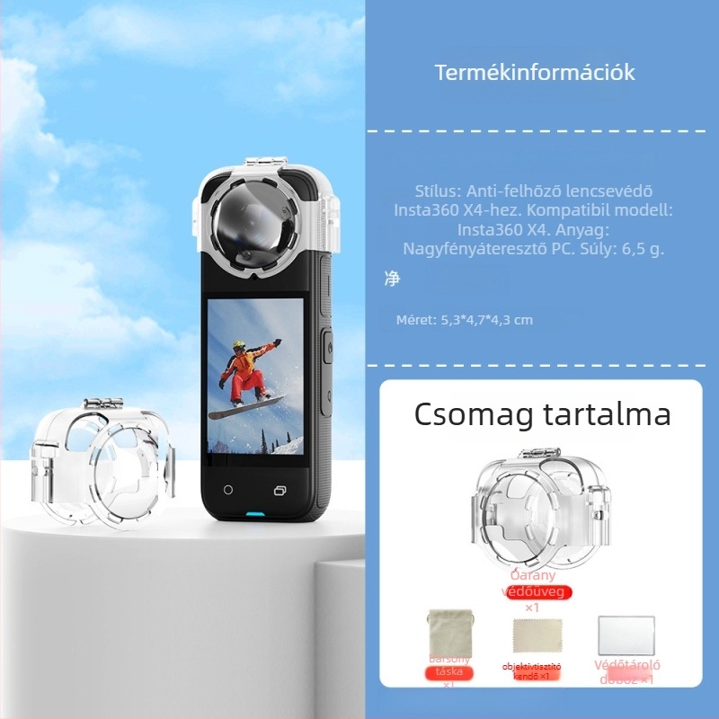 Insta360 X4 objektív sapka és védőfedél – PC, 20 g, tartalmaz 1 sapkát