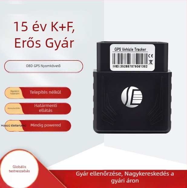 Jármű GPS-nyomkövető - 4G, GPS-pozicionálás 5-10 m, riasztások (rezgés, SOS, határzóna, gyorshajtás)
