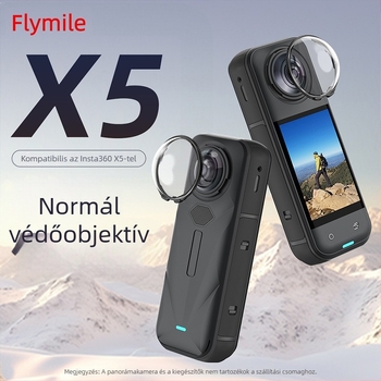 Insta360 X5 objektív védőfedél - üvegvédő, esés elleni védelem (FLYMILE X5027 • PC • 16,7 g)