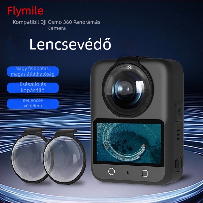 DJI Osmo 360 panoráma kamera üvegvédő kupak – antifog lencse, porvédő sapka, OEM márka, engedélyezett magánmárka