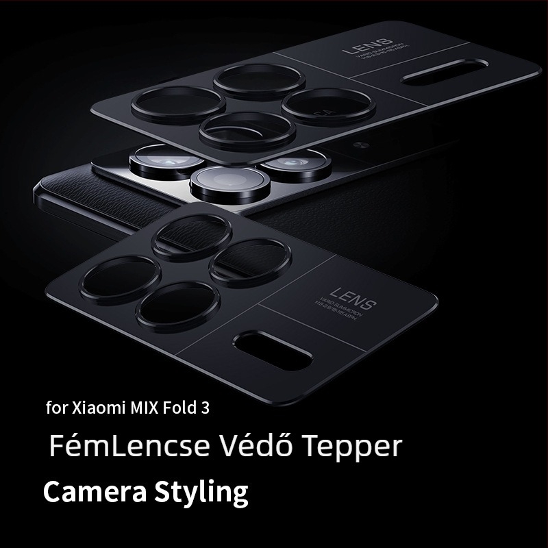 Xiaomi Mix Fold 3 alumínium objektívgyűrű védőkeret – kamera védelem, matt felület, ütésálló