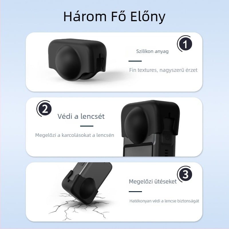 Szilikon objektívvédő DJI Osmo 360-hoz – porálló panorámás akciókamera védőfedél (30,2 g)