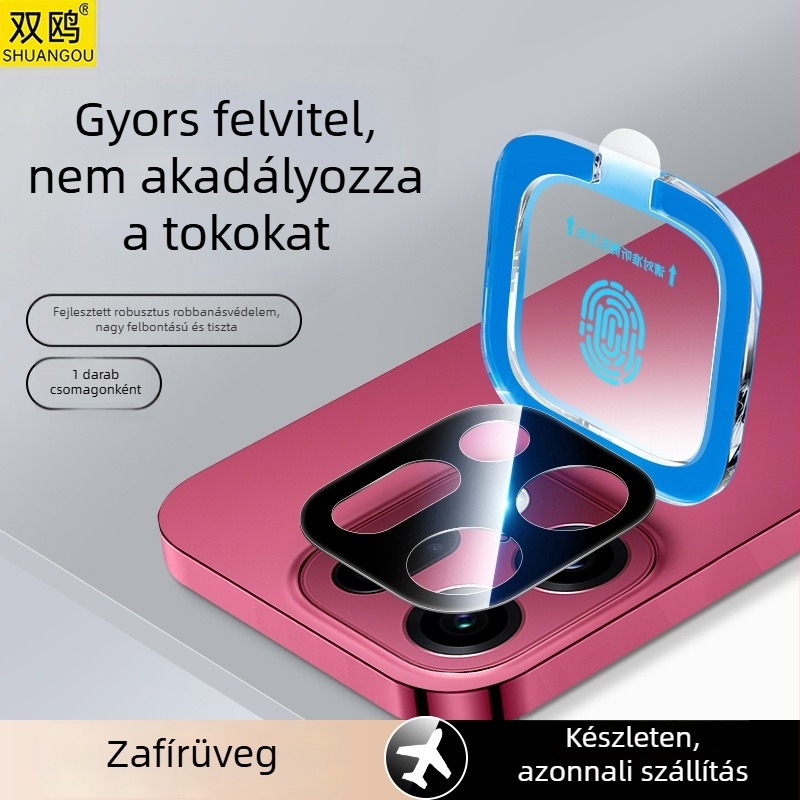 OPPO Find X9 / Find X9 Pro kamera objektívvédő fólia – teljes lefedettség, Asahi üveg, lézeres gravírozás, Double Gull