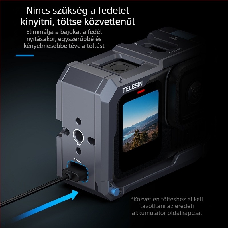 Telesin GP13 fém GoPro védőkeret – frissített modell, kompatibil HERO 9–13, alumíniumötvözet, termékkód S6-fms-15-tgp