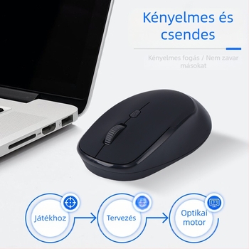Vezeték nélküli egér 2.4G, 4 gomb, Plug-and-play, ergonomikus kialakítás, testreszabható logó