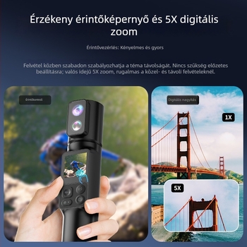 M103 Kézbe fogható akciókamera – 50 MP szenzor, 2 hüvelykes LCD, TF kártya tárhely, ABS test, 7 órás akkumulátor-üzemidő