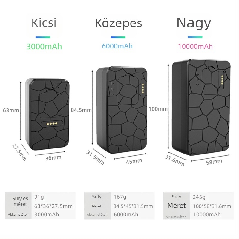 G50 autó GPS nyomkövető erős mágneses rögzítéssel, IP67 vízálló, Beidou és Wi‑Fi, 4G kapcsolat, GPS pontosság 10 m