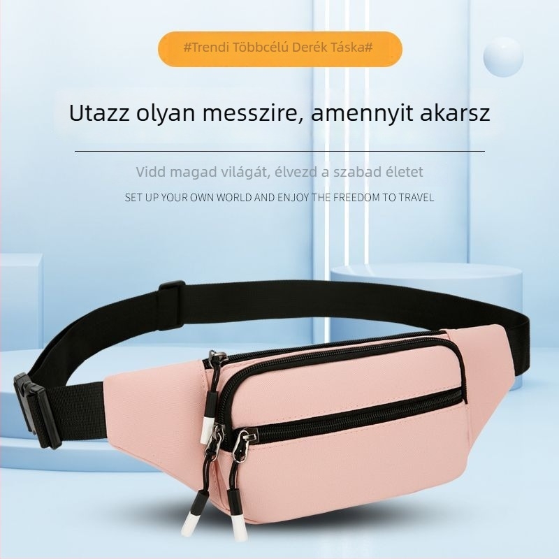 Uniszex övtáska telefonhoz, poliészterből készült, nylon bélés, 2025 tavasz