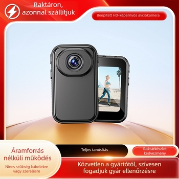 Compass M6 sport akciókamera mellkasra szerelhető stabilizálással, ABS ház, TF-kártya, közvetlen tápegység