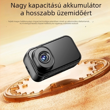 Compass M6 sport akciókamera mellkasra szerelhető stabilizálással, ABS ház, TF-kártya, közvetlen tápegység