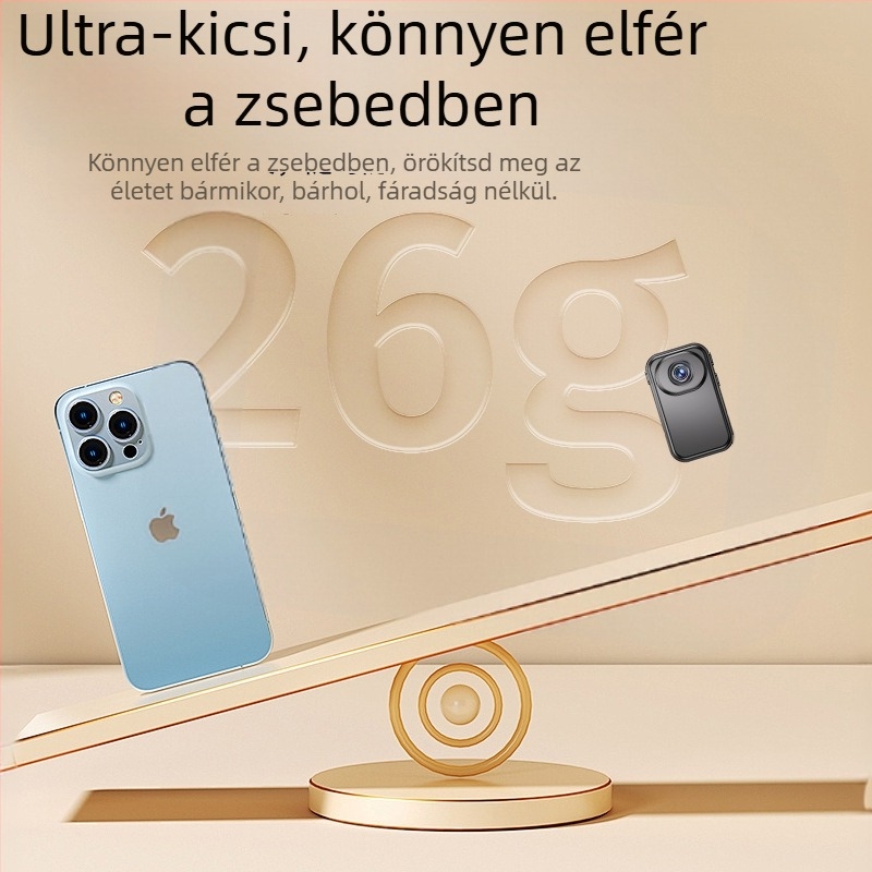 Compass M6 sport akciókamera mellkasra szerelhető stabilizálással, ABS ház, TF-kártya, közvetlen tápegység