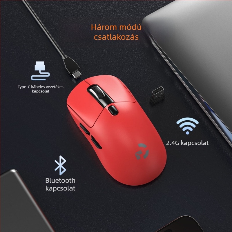 HXPRO Vezeték nélküli hárommódú Bluetooth egér (töltő verzió) – USB, hatótáv 10 m, súly 78 g, ergonikus, logó nyomtatás elérhető