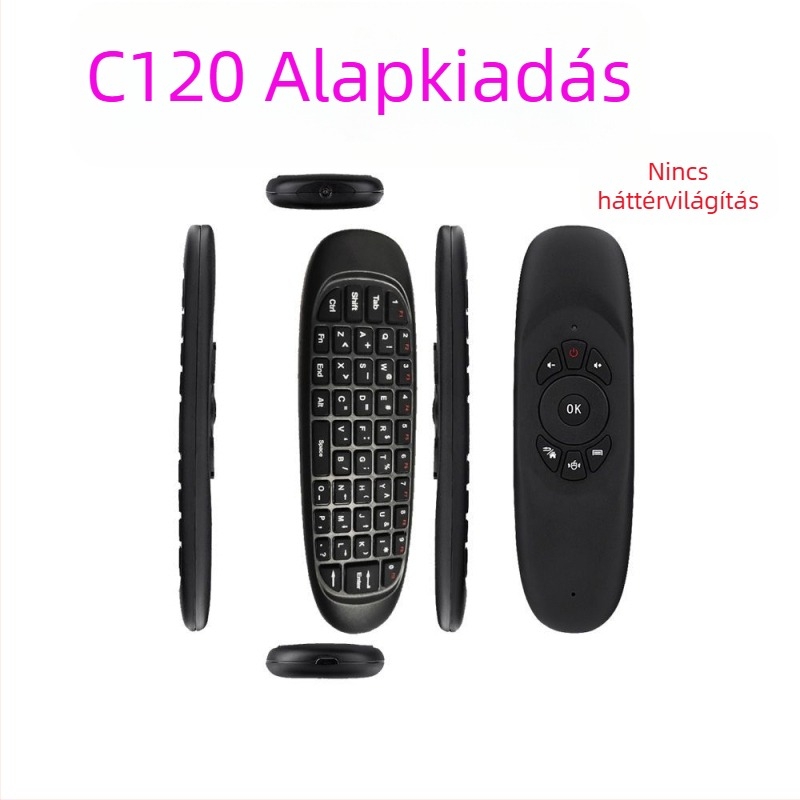 C120 Vezeték nélküli Air Mouse billentyűzettel – USB interfész, 10 m hatótáv, ergonómikus design, minden egyben távirányító