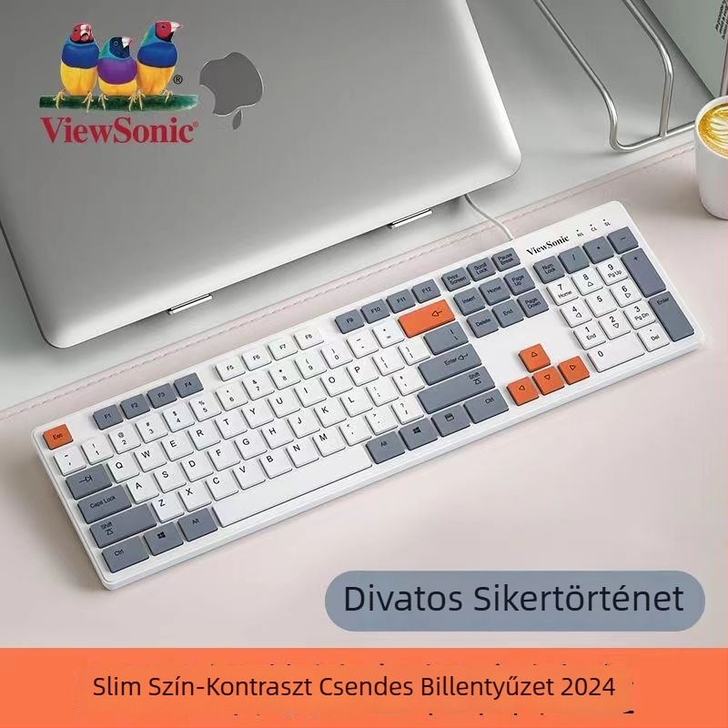 ViewSonic USB billentyűzet, vízálló, ergonómikus, 1800dpi, kiadva 2020-ban