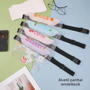 Vízálló sport derék táska – anime mintás, PVC bélés, 2024 tavasz