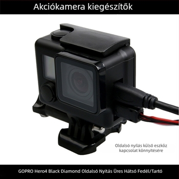 GoPro védő hátsó burkolat 3+/4-hez, PC anyag, modell Black King Kong, oldalról nyíló búvár burkolat