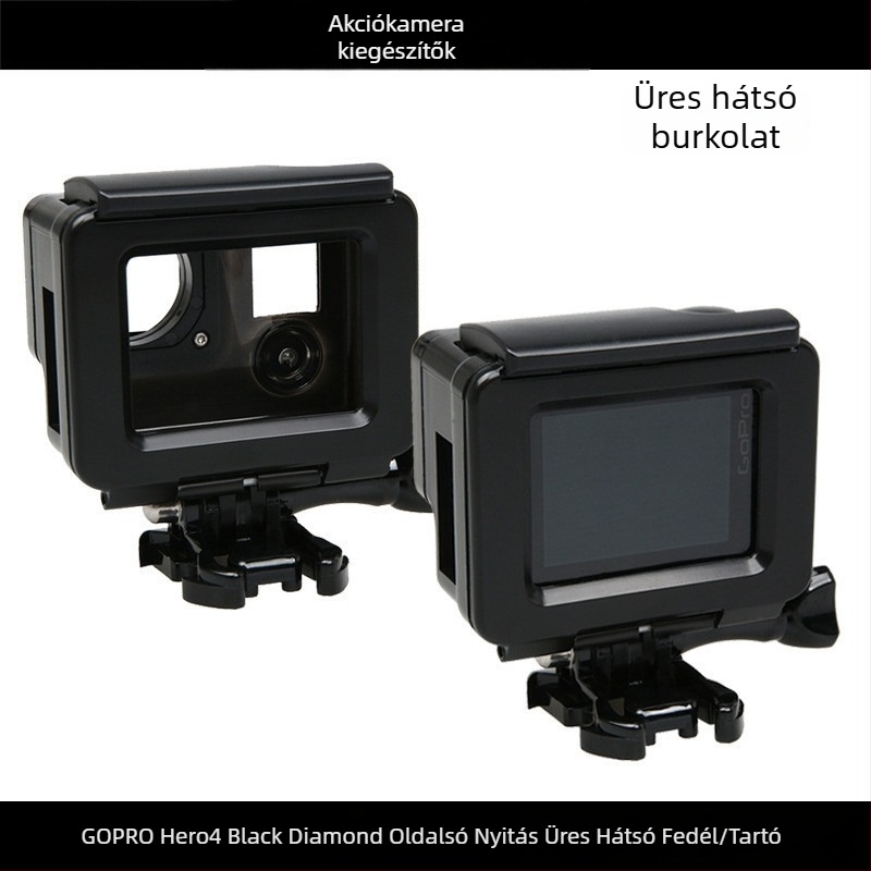 GoPro védő hátsó burkolat 3+/4-hez, PC anyag, modell Black King Kong, oldalról nyíló búvár burkolat