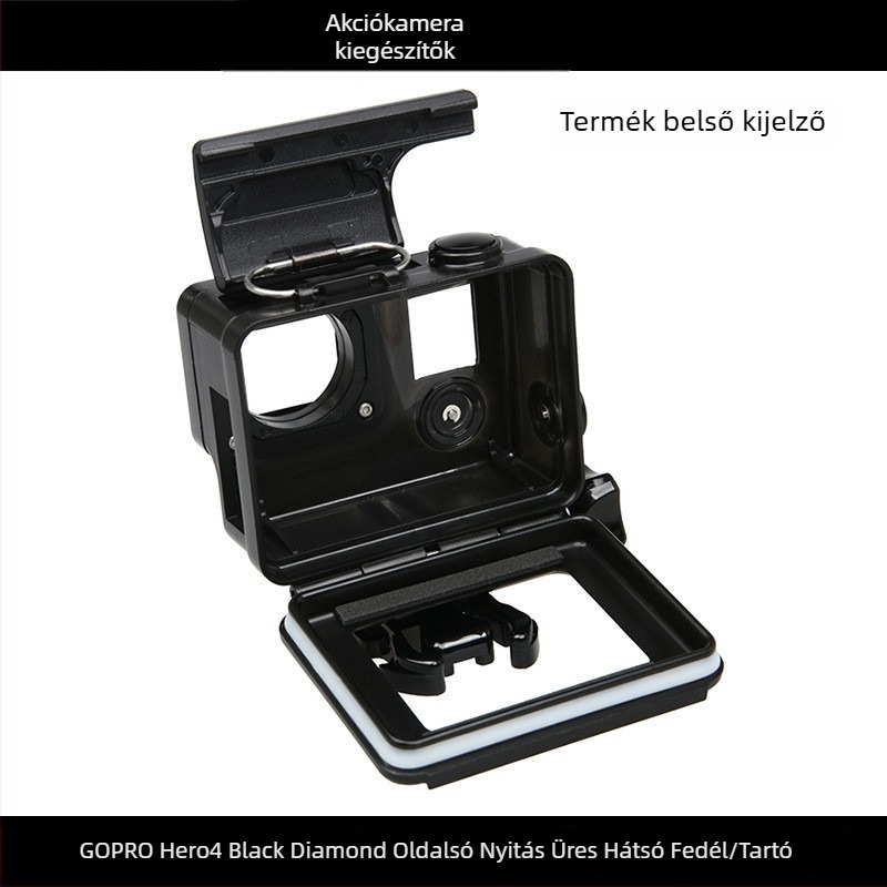 GoPro védő hátsó burkolat 3+/4-hez, PC anyag, modell Black King Kong, oldalról nyíló búvár burkolat