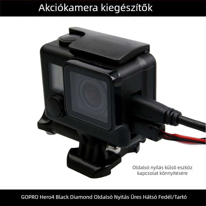 GoPro védő hátsó burkolat 3+/4-hez, PC anyag, modell Black King Kong, oldalról nyíló búvár burkolat