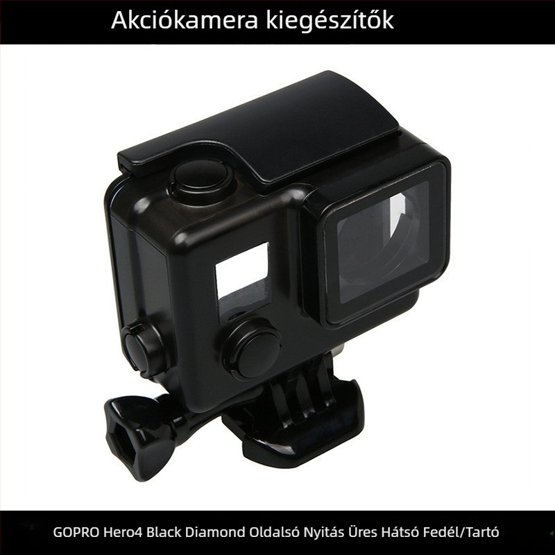 GoPro védő hátsó burkolat 3+/4-hez, PC anyag, modell Black King Kong, oldalról nyíló búvár burkolat