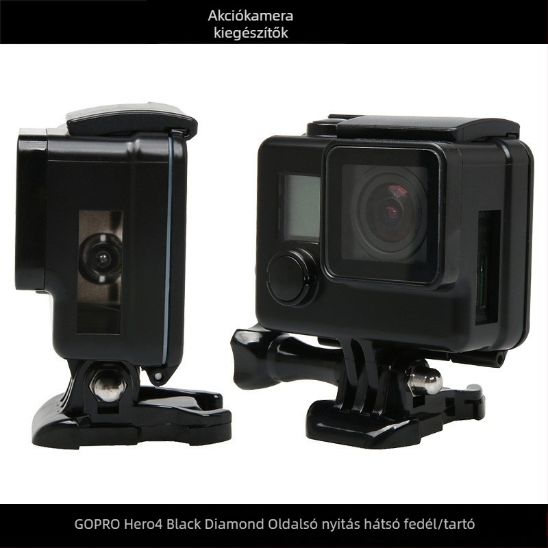GoPro védő hátsó burkolat 3+/4-hez, PC anyag, modell Black King Kong, oldalról nyíló búvár burkolat