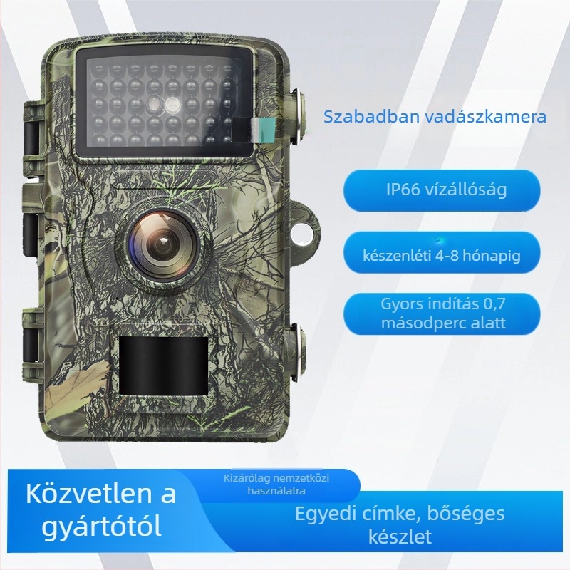 Kültéri vadkamera H1, 2,0 hüvelykes LCD, 1 MP szenzor, ABS ház, TF-kártya tárolás