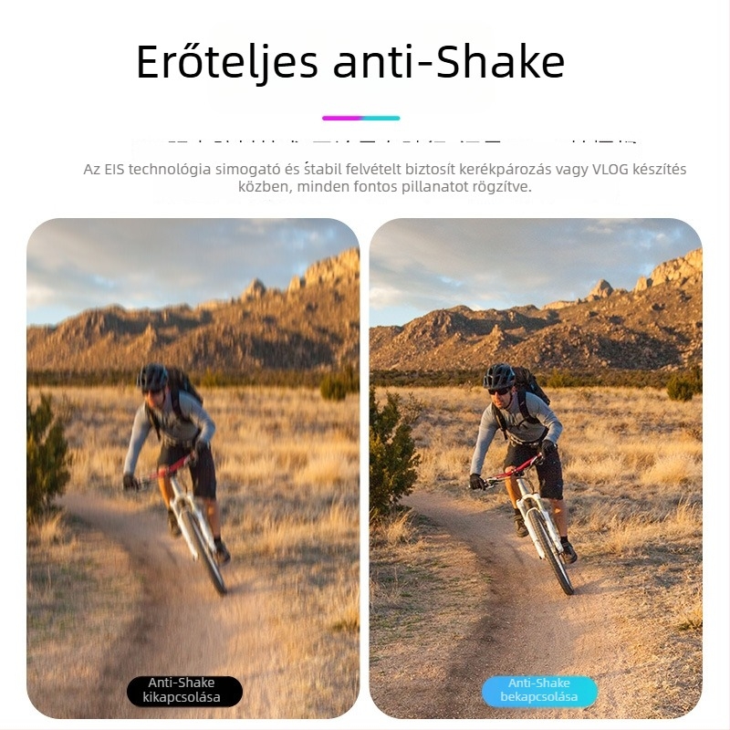 Motorkerékpár/kerékpár sisak akciókamera, 5K felbontás, Wi‑Fi, éjszakai látás, képstabilizáció