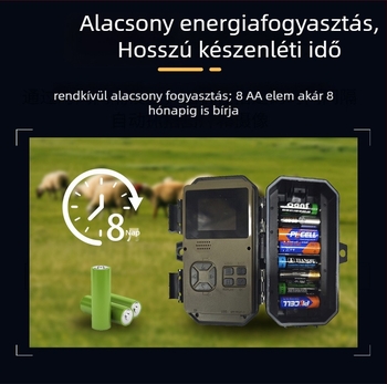 Kültéri infravörös vadkamera, modell H2o, 16 MP, TF kártya akár 128 GB-ig, 2,0 hüvelykes LCD, 10 órás akkumulátor-élettartam
