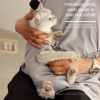 Macskaápolási kötény – puha, lélegző, négy évszakos, szőrszálak tapadását gátló, macskák kezelésére, kisállatboltok számára