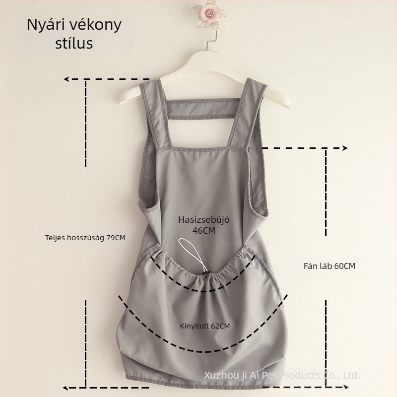 Macskaápolási kötény – puha, lélegző, négy évszakos, szőrszálak tapadását gátló, macskák kezelésére, kisállatboltok számára