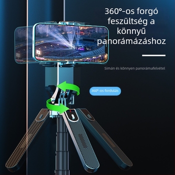 Négy lábú Bluetooth-szelfi pálca mobiltelefonokhoz, távirányítóval, élő közvetítéshez, univerzális kompatibilitás, rezgéscsillapítás, ötvözetes felépítés