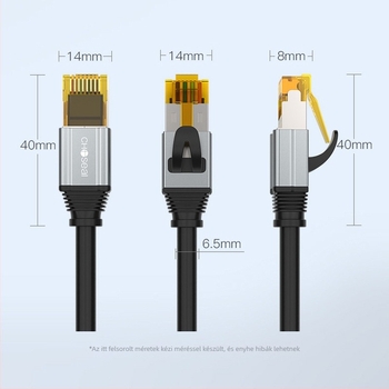Cat6 duplán árnyékolt Ethernet-kábel, RJ-45, tiszta rézmag, 10 Gbps