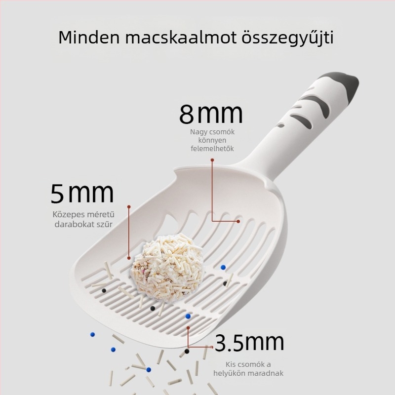 Nagy macskaalomlapát hosszú nyéllel a macska toalett tisztításához