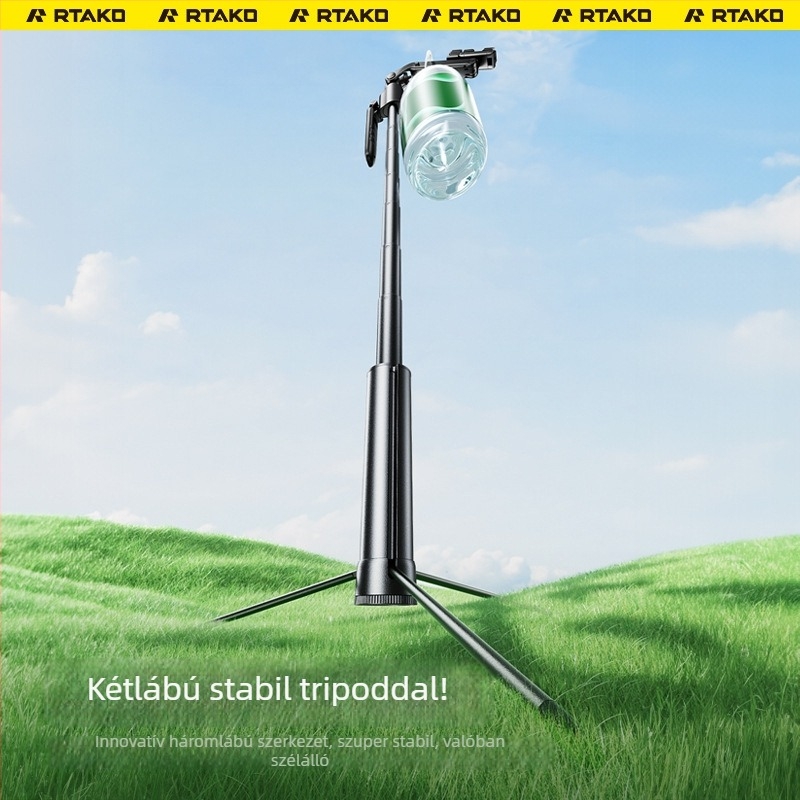Ruitak okos arckövető tripod élő közvetítéshez, anti‑rezgés stabilizáció, világító fény és Bluetooth távirányító