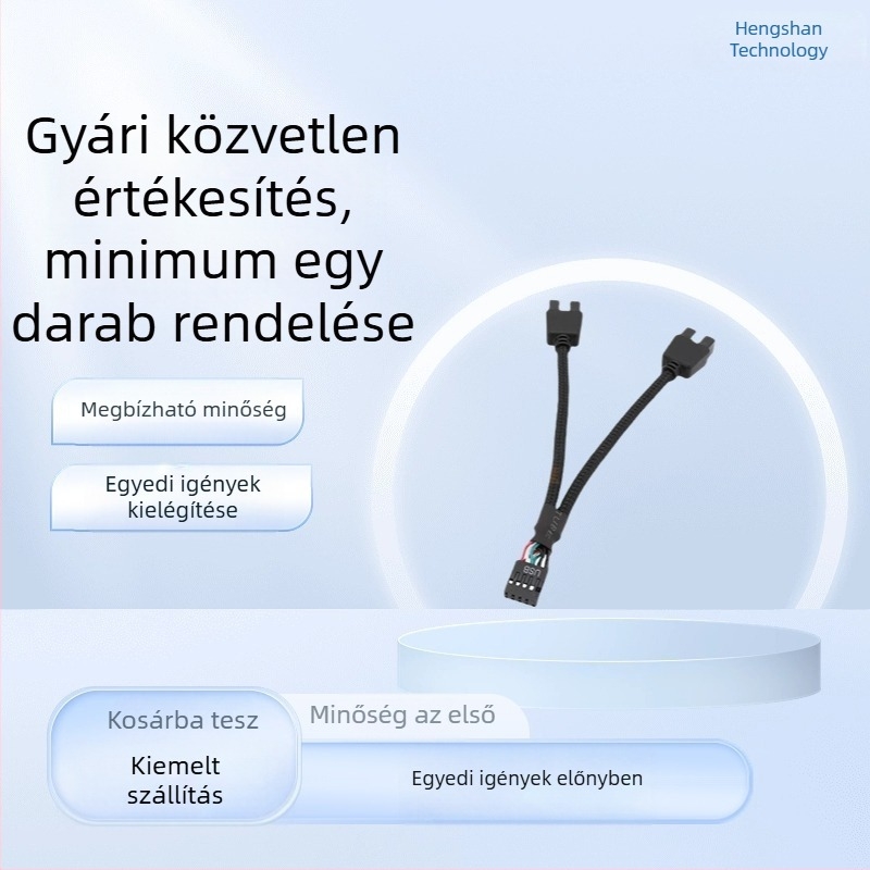 Alaplaphoz USB 9-pin fej átalakító: 9-pinről két 9-pin USB csatlakozó HUB
