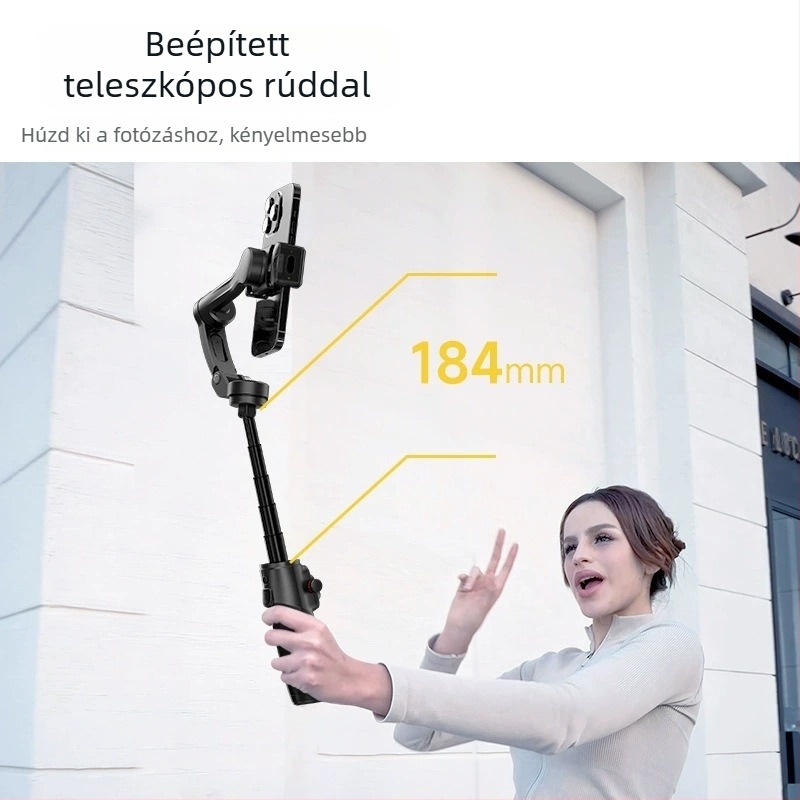 M06 háromtengelyes stabilizátor, összecsukható selfie pálca, Bluetooth távirányító, beépített képstabilizáció