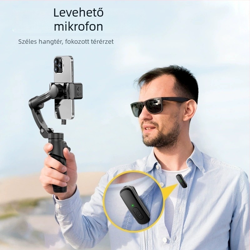 M06 háromtengelyes stabilizátor, összecsukható selfie pálca, Bluetooth távirányító, beépített képstabilizáció