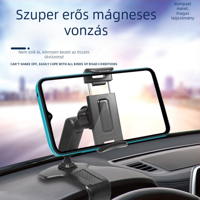 Autótelefon-tartó műszerfalra és hátsó tükörre, Multifunkcionális navigációs tartó, Műanyag, Testreszabható