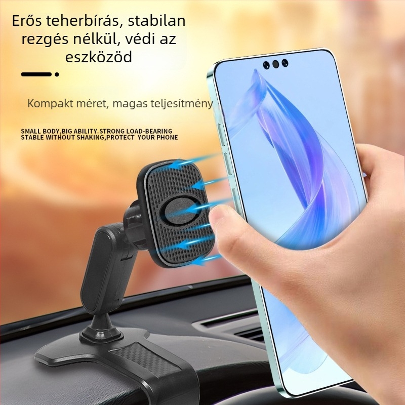 Autótelefon-tartó műszerfalra és hátsó tükörre, Multifunkcionális navigációs tartó, Műanyag, Testreszabható