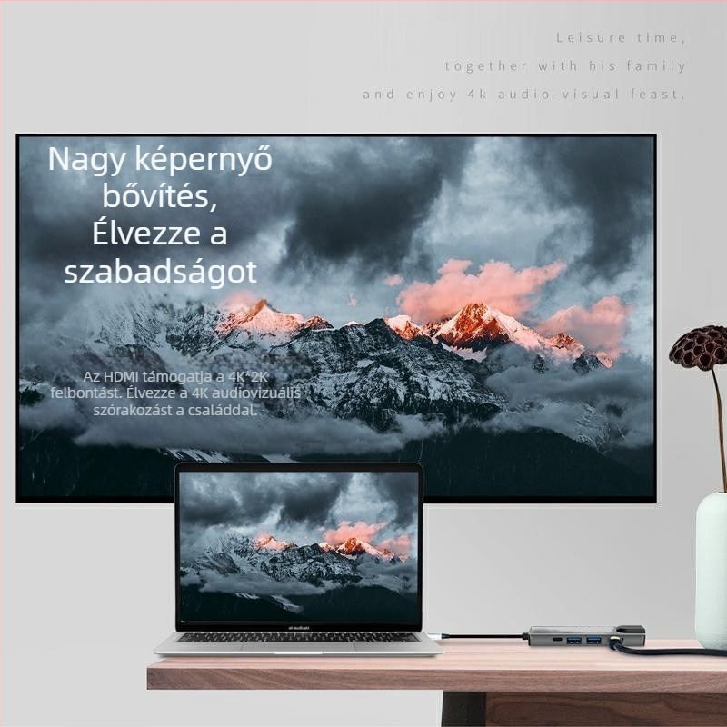 Öt egyben Type-C dokkoló – USB-C interfész, 5 Gbps, tápellátás nélkül